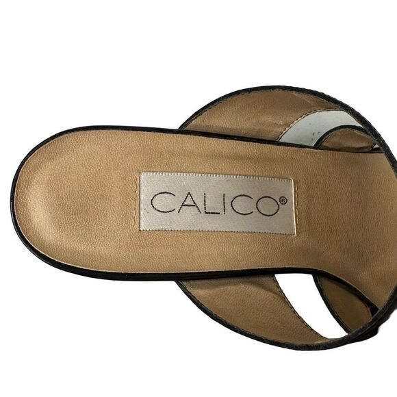 CALICO Black Leather Strappy Buckle Mule Sandals Size 7.5 - Picture 5 of 16